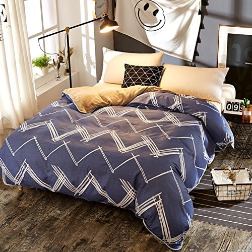 Cotton and cashmere duvet cover Single piece whole cotton duvet cover Ab????????Multifunctional coral velvet quilt-D 220x240cm(87x94inch)