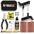 WILLIBEE 11-in-1 (Pack of 10 Strips) Tubeless Tyre Puncture Repair Kit for Car & Bike | Heavy-Duty Puncher Kit (Includes Stor