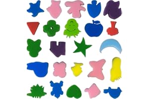 KRYMSON 24 spugne a forma di animali per bambini, spugne per pittura, set da pittura per bambini, graziose spugne per animali, strumenti creativi per pittura