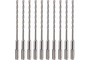 RENNIE TOOL COMPANY 10 Pack Of - 7mm x 160mm long SDS Plus Hammer Drill Bits, Professional Tungsten Carbide Tipped Masonry Drill Bit For Brick, Concrete, Stone, Granite. 7mm SDS Drill Bit