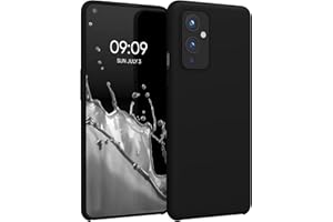 kwmobile Carcasa Compatible con OnePlus 9 (EU/NA Version) Funda - Case TPU y Silicona antigolpes - Apto Carga inalámbrica - Negro