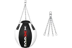 MAXX PRO BOXING GEAR MAXX Boxing Heavy Filled Wrecking Ball Punch Bag Set with Bracket, Mitts + Free Chain