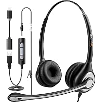 Cuffia Mono Con Microfono Wantek 601N - Per Call Center, Gaming E Lavoro Da Casa Con Cancellazione Rumore