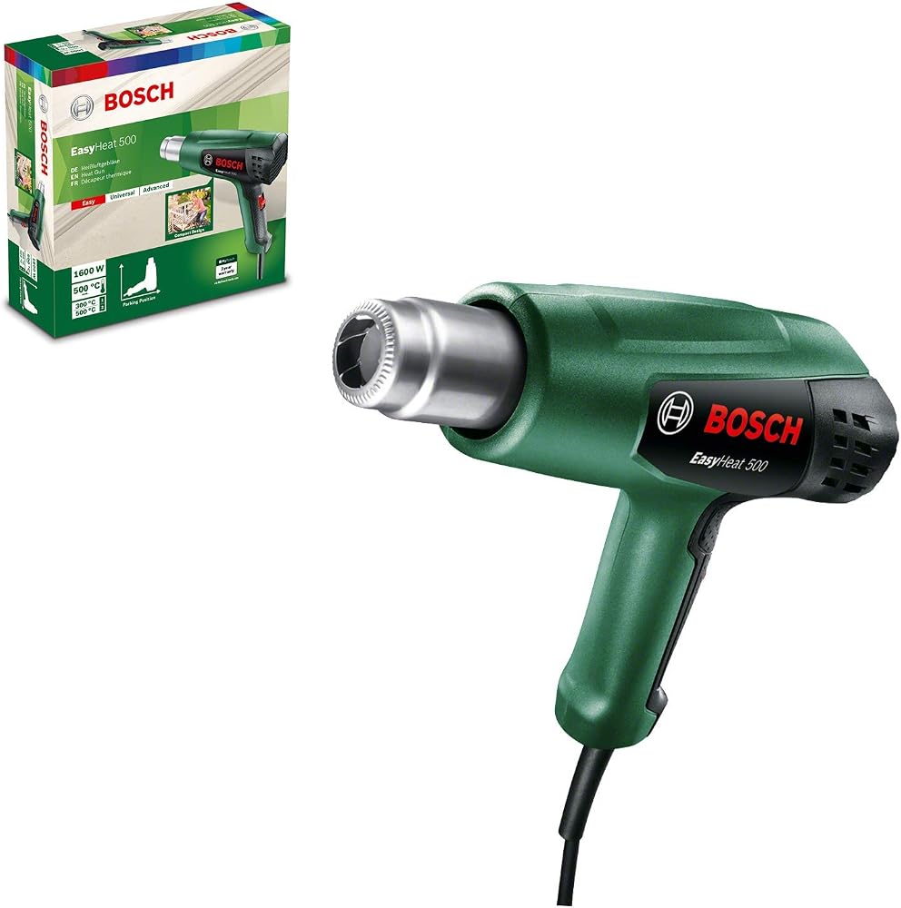 Bosch Home and Garden Elektrikli Sıcak Hava Tabancası EasyHeat 500 (1600 Watt, Maksimum Sıcaklık 500 °C, Karton Kutuda)