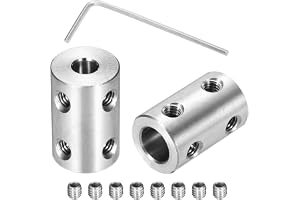 QUARKZMAN styv skruvkoppling 5 mm till 8 mm axelkoppling L22 mm x D14 mm stålförbindelsestycke koppling set för 3D-skrivare gör-det-själv-kodare med 8 skruvar sexkantsnycklar, 2 stycken