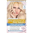 L'Oréal Paris Excellence Crème Permanent Hair Dye, Radiant At-Home Hair Colour with up to 100% Grey Coverage, Pro-Keratin, Up to 8 Weeks of Colour, Colour: 01 Lightest Natural Blonde