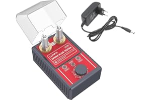 LUTIFIX Testeur de bougie d'allumage Détecteur à double trou Outil de bougie d'allumage Analyseur de testeur de bougie d'allumage réglable avec couvercle de protection pour véhicules 12V (rouge)