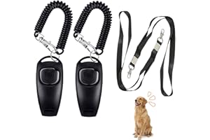 CIMOWN Gwizdek dla psów, klikery do tresury psów, łączony zatrzask i gwizdek, gwizdek do szkolenia psów, klikery do tresury psów z paskiem na nadgarstek, do treningu psów, 2 szt