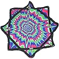 Mougee (moo-jee) Classic Flow Star - for All Levels - Fun & Challenging - Double Stitched Flow Toy - Vibrant Colors & Patterns Durable - 27” Diameter - Jack Flash (Purple/Green/Pink)