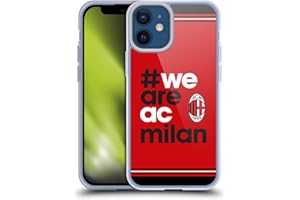 Head Case Designs Licenza Ufficiale AC Milan Strisce Stemma Custodia Cover in Morbido Gel Compatibile con Apple iPhone 12 Mini