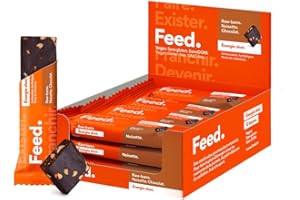 FEED. SMARTFOOD Feed. | Barre énergetique noisette | Boost concentration & mémoire | Riche en vitamines et minéraux | Sans gluten, vegan | 12 barres protéinées de 40g