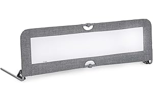hauck Bettschuztgitter Sleep N Safe Plus XL für Kinder 18 Monate bis 5 Jahre, Großer Rausfallschutz Bett für Elternbett 150 x 50 x 44 cm, Faltbar, Tragbar, Bettgitter für Kleinkinder (Melange Grey)