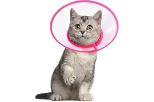 Vivifying Haustier Halskrause, Verstellbar von 14,4-20,3 cm Leichtgewicht Schutzkragen für Welpen, Kleine Hunde und Katzen (Pink-M)