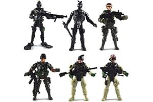 zalati Figurki akcji, 6-częściowa zabawka żołnierza ze zdejmowaną bronią wojskową, regulowane nogi do figurek edukacyjnych – Special Forces Army