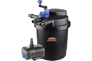 Mauk Teichdruckfilter Komplettset | 11 W UVC Klärer mit Spin Clean | inkl. Pumpe & Bachlauf Funktion | 6000 Liter