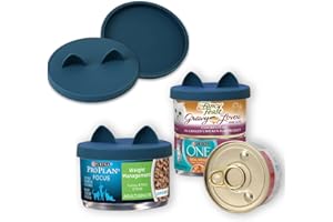 OHMO Tapas para Latas de Silicona Pequeñas para Mascotas, 2 Unidades (70-85g, Azul Oscuro), para Perros Gatos Latas de Comida, Cubiertas de Sin BPA