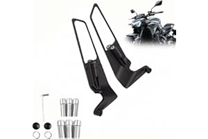 BATHGATE Motorcycle Rear View Mirrors Set 360° Adjustable Rotating Stealth Wind Wing Side Mirrors Compatible with Kawasaki Z400 Z650 Z900 Z1000 Duke 125-1290 MT07/09 Universal 8mm/10mm Fitment