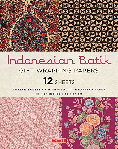 Indonesian Batik Gift Wrapping Papers: 12 Sheets of High-Quality 18 x 24 inch Wrapping Paper