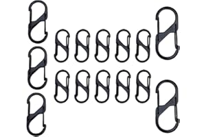KERATOBLEEM 15 Stück S Karabiner,S karabiner klein,DREI Größen-32mm/40mm/50mm,Mini karabiner schlüsselanhänger,8 Förmiger 2 Öffnungen Karabine Karabinerhaken für Wandern, Camping, Zuhause