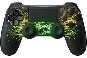 ECHTPower Wireless Controller for PS4, Compatible with PS4/Slim/Pro/PC, Gamepad with Dual Vibration, RGB, 1000mAh Battery, 6-Axis, Touchpad, Headphone Jack, Screenshot