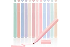 Clundoo 12 Farben Textmarker Pastell Highlighter Pen, Textmarker Stifte Aesthetic, Text Markers School Supplies, Marker Pastell für Journaling Note Nehmen Schulbüro Stationäre