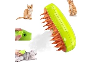 MAFHVV Dampfende Katzenbürste, 3-in-1-Katzendampfbürste,Steam cat cleaning brush Katzenspray-Massagekamm Katzenzupfbürste mit Flüssigkeitseinlass
