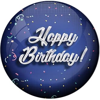 AVI 58mm Regular Size Blue Happy Birthday Fridge Magnet