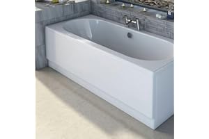 ORCHARD BATHROOMS Orchard Straight Bath Front Panel with Plinth 1500mm - White Bath Panel, Rectangular Bath Panels, Baths