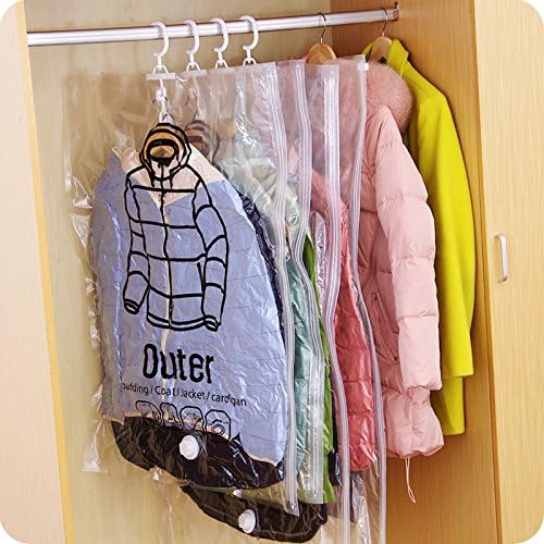 Auykoop Hanging Vacuum Storage Bags,Space Saver Bags Garment Clothes Cover Bag,Not Included Electric/Manual Pump