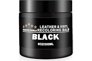 STARTSO WORLD Leather Recolouring Balm 200ml | Black Leather Repair Kit for Furniture, Leather Color Restorer for Couches | Leather Dye | Repair, Restore & Renew Old, Faded Leather