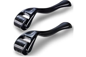 ZEBRLAN 2 Stück Derma-Roller 0,5mm&1,0mm,Micro Needling Roller Beard Bartroller mit 540 Titan Nadeln Micronadeln Derma-roller für Haare Körper Gesicht,Gegen Falten Narben Dehnungsstreifen Große Poren