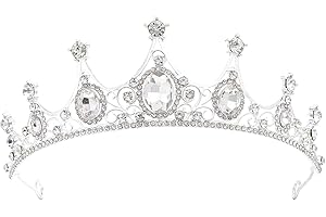 YUNHENTONG Corona de Tiara de Cristal,Coronas de Diamantes de Cristal,Corona para Novia,Corona Nupcial,Tiara con Cristales de Princesa,Corona Reina,Corona Princesa Mujer,Tiara de Cumpleaños (Blanco)