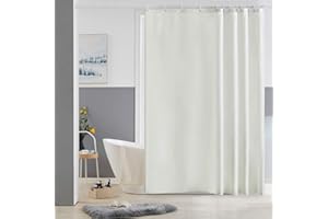 Furlinic Tende Doccia Anti-Muffa Tessuto in Poliestere, Beige Tende Doccia Impermeabile &Lavabile,Tenda Vasca da Bagno con 12 Ganci Tenda doccia-180x180cm.