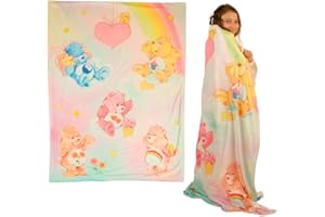 Franco Retro Care Bears Bedding - Coperta in peluche super morbida, 116,8 x 152,4 cm, prodotto con licenza ufficiale, da collezione