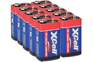 WSB 10x XCell Lithium 9V bloc batteries haute performance pour les détecteurs de fumée / alarmes incendie - 10 ans d'autonomie
