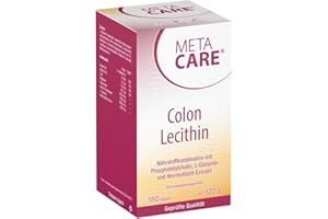 ‎META CARE META CARE Colon Lecithin – Hochwertiges Phosphatidylcholin – L-Glutamin – Pflanzlich ergänzt durch Wermutblatt-Extrakt – Hochdosiert – Vegan – 180 Kapseln