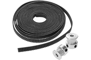 GT2 Cinghia dentata per stampante 3D, UEETEK 2 pezzi 5mm 20 denti GT2 alluminio Timing puleggia + 2M GT2 Cinghia dentata per stampante 3D