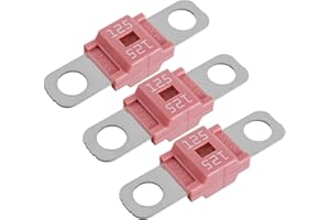SIGANDG AMI/Midi Fusible 125A de Alta Corriente Bolt-on Midi Fusible 125 Amp Rosa para Automóviles, Autobuses, Camiones, Caravanas, Vehículos de Construcción (Paquete de 3)