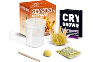EDUMAN Crystal Growing Kit for Kids, Kids Science Kit with Seed Crystal, Grow Your Own Crystals, Educational STEM Craft Kit for Boys & Girls (Yellow)