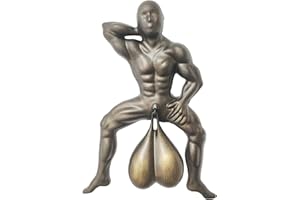 BITEATEY Door Decoration Resin Pendant, 15 x 22 CM Funny Door Knocker Satyr Balls - Big Vintage Roman Style Creative Doorbell - Hanging Doorbell Pendant - Fertility Symbol Figure Door Knockers Ornaments