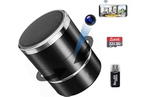Genérico Zunrit 1080P Cámara Oculta,Mini Cámara Oculta Inalámbrica WiFi con Altavoz Bluetooth y Tarjeta SD de 32GB,Lente Giratoria 180,Cámara de Vigilancia Interior