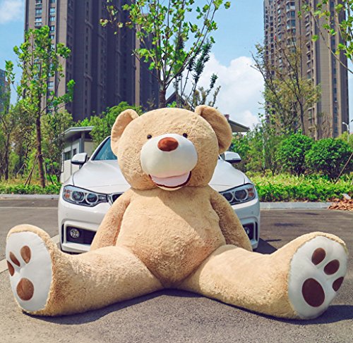YunNasi 250 cm /8.2 Feet Super Big Huge Giant Titanic Cudly Plush Bear Stuffed Doll Toy Children and Girl Friend Gift Light Brown.