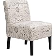 Yaheetech Dining Chair Tub Chair Sofa Accent Chair Comfy Side Chairs with Solid Wooden Legs for Dining Room Bedroom Living Room Letter Print