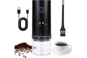 ZOELELE Macinacaffè Elettrico, Coffee Grinder Portatile con 38 Impostazioni Regolabili, Macina Caffè Granulometria Regolabile per semi e spezie, Adatto per Casa, Ufficio, Viaggi e Campeggio (Nero)