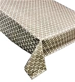 Ideal para uso en el jardín. LINEN702 2 metros (200 cm x 137 cm) mantel de vinilo, color marrón marroquí. To Fit up to a 4 - 6 plazas tamaño rectangular mesa, limpiar, textil con (246)