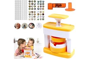 Badge Making Kit for Kids, Afenau 55mm Pin Badge Maker with 48pcs Button Parts and Cute Stickers, Badge Maker Machine, Badge Maker Kids, Pin Maker Machine for Children's DIY