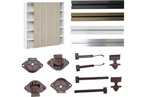 EVOTRADE Sistema de hardware para puertas correderas - Riel de 2 metros + carros - Color a elegir - Peso máximo: 55 kg (2 puertas, riel bronce)
