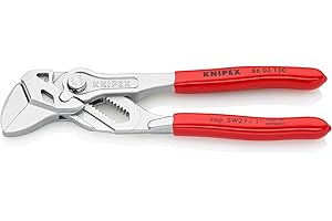 Knipex Pinza Chiave Pinza e Chiave in Un Unico Utensile Cromata, Rivestiti in Resina Sintetica 150 Mm (Confezione Self-Service/Blister) 86 03 150 Sb
