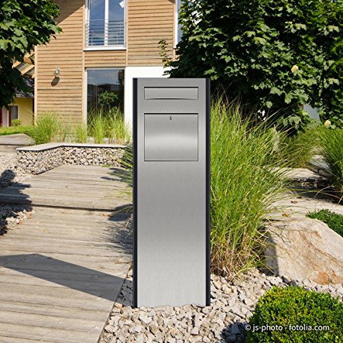 Preisvergleich Produktbild Thorwa® Design Briefkasten Standbriefkasten Briefkastensäule “Pylon” mit individuellem Schriftzug / Hausnummer – für außen – H: 150cm (Postentnahme vorne)