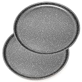 Ligero y resistente. Menax Focus - Molde de Horno para Pizza - Aluminio - 5 Capas de Recubrimiento Antiadherente - Set de 2 - Made in Italy